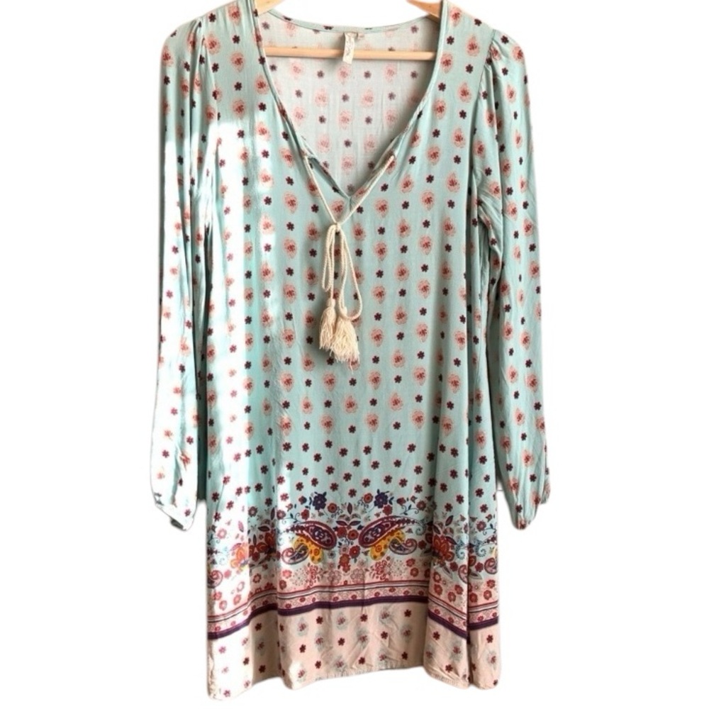 Red Camel Dress Rayon Size Medium.